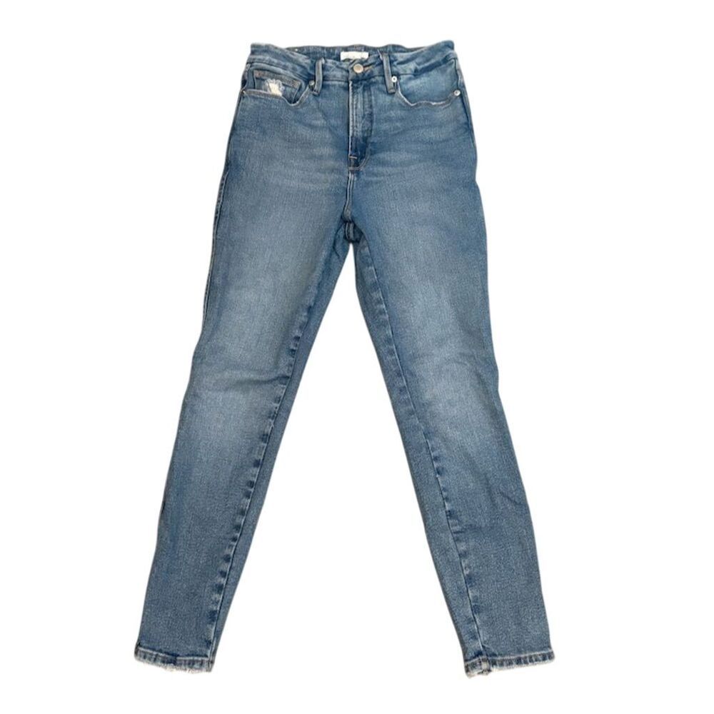 Good American Good Legs Ankle Jeans 6 | Light Wash High Rise Slim Stretch Denim